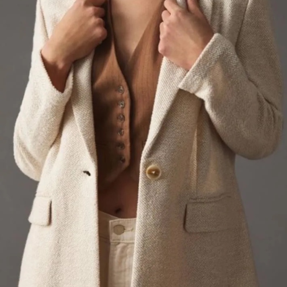 Anthropologie Sanctuary Bryce Ivory Knit Sweater Blazer